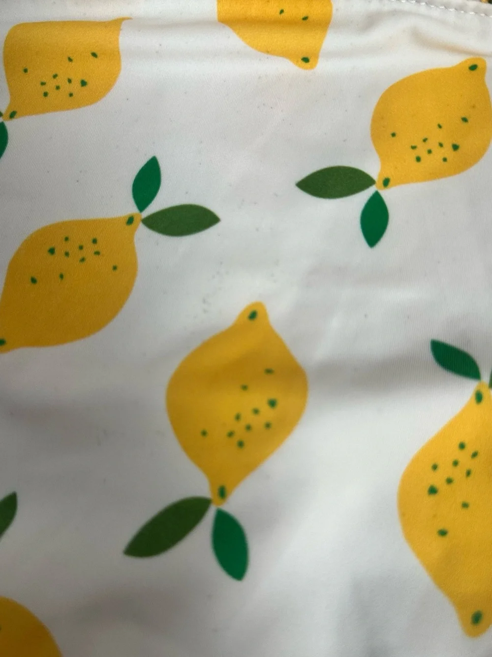 Hanna Andersson White Lemon Print One-Piece Swimsuit - Yellow & Green